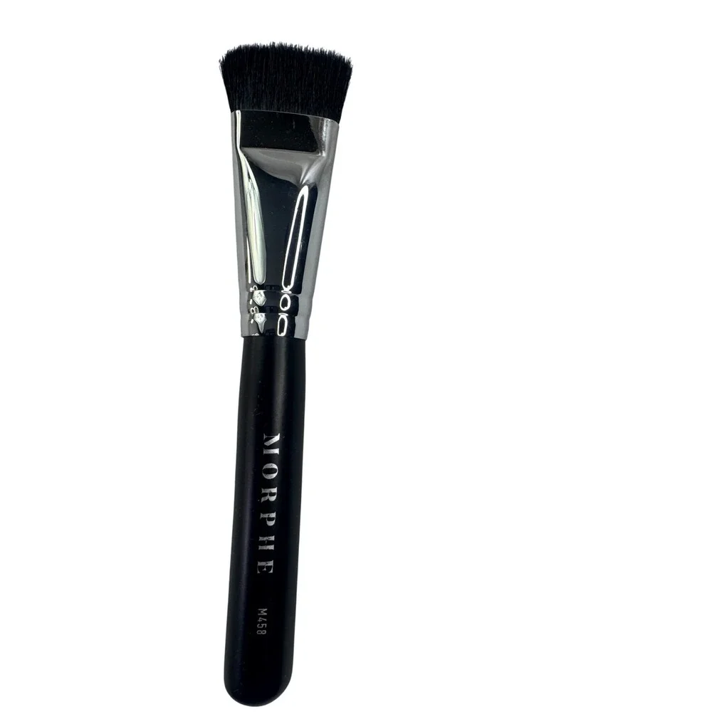 Morphe M458 Flat Contour Brush Black Silver Sculpting Makeup Tool